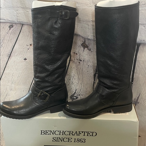 Frye Black Leather Boots Size 7.5 Excellent Condition - Picture 5 of 15